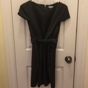 Steve Alan grey pinstripe work tie waist dress